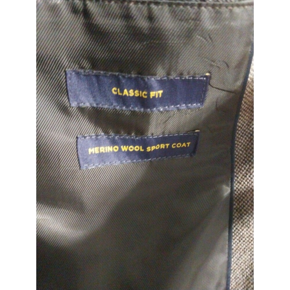 Stafford Men’s 100% Merino Wool Brown Gray Sport Coat Classic Fit Size 52R - Picture 3 of 9